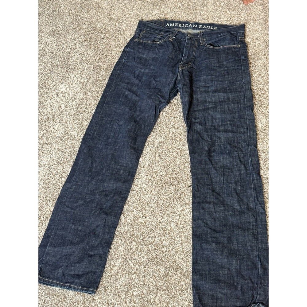 American Eagle Men’s 32x34 Straight Leg Dark Wash Denim Jeans Blue